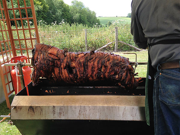 Hog Roast with Crackling at Richline Farm Shop, W. Sussex
